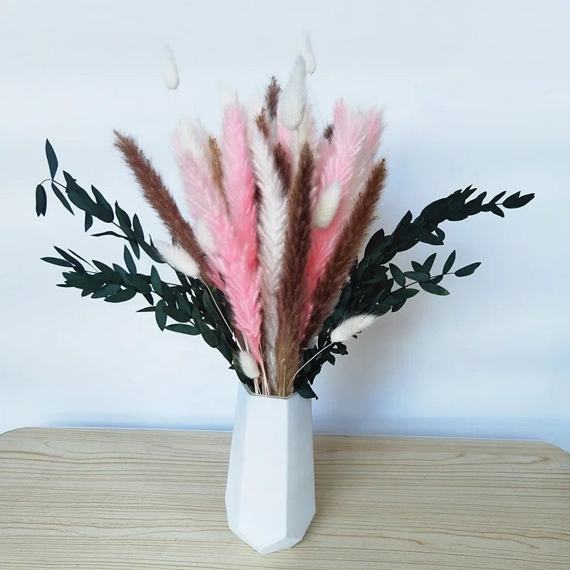 Y&D Home Decoration Wedding Flower Preserved Pampas Grass Bouquet - Natural Dried Plants, Mini & Large Boho Floral Arrangement - Image 5