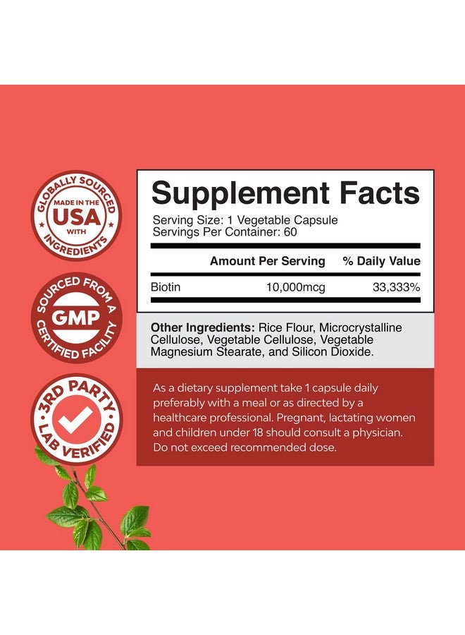 Natures Craft فيتامينات البيوتين النقية والقوية - تعزز نمو الشعر + تمنع تساقط الشعر - تقدم بشرة وأظافر أفضل - مكمل طبيعي للرجال والنساء - يساعد في تعزيز الأيض الأسرع - Image 2