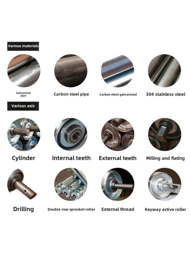 Unpowered Roller Conveyor Belt Galvanized Active Driven Roller Stainless Steel Power Roller Assembly Line Sprocket Roller-Specifications:Printing - Image 4