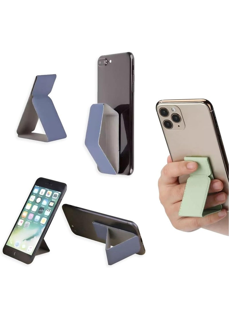 3 Pack Grip Holder Phone Ring Holder Foldable Leather Strap Brackets Universal Kickstand Holder Horizontal And Vertical Mount Phone Grip Compatible With IPhone Samsung Phones Gold Color - Image 2