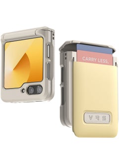 VRS Design D-Wallet Pebble Samsung Galaxy Z Flip 6 Case Cover Wallet [2 Card Holder Slot] with [Hinge Protection] - Lemonade  - Image 1