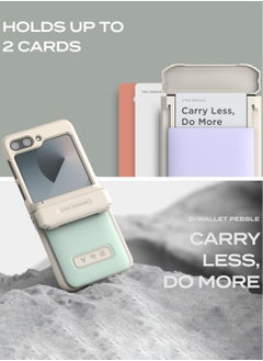 VRS Design D-Wallet Pebble Samsung Galaxy Z Flip 6 Case Cover Wallet [2 Card Holder Slot] with [Hinge Protection] - Lemonade  - Image 2
