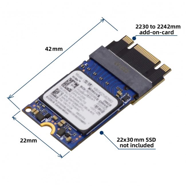 xiwai NVME M-Key NGFF B+M 22x30mm to 22x42mm Male to Female Extension Adapter Compatible with Legion Go ThinkPad 2230 2242 SSD - Image 4