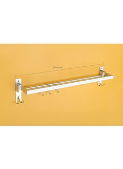 iSTAR iSTAR Stainless Steel 304 Grade Square Foldable Towel Hanger for Bathroom/Towel Rod/Bar/Bathroom Accessories(24inch-Chrome Finish) - Pack of 1  - Image 4