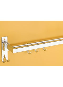 iSTAR iSTAR Stainless Steel 304 Grade Square Foldable Towel Hanger for Bathroom/Towel Rod/Bar/Bathroom Accessories(24inch-Chrome Finish) - Pack of 1  - Image 3