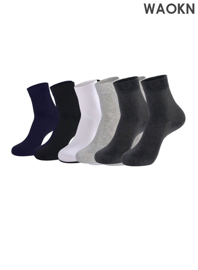 WAOKN Breathable mid size solid color socks, pure cotton comfortable socks, quick drying and sweat absorbing, odor and bacteria resistant, casual and fashionable socks, suitable for all seasons, both men and women, suitable for business, sports, work, fitness, etc. - Image 1