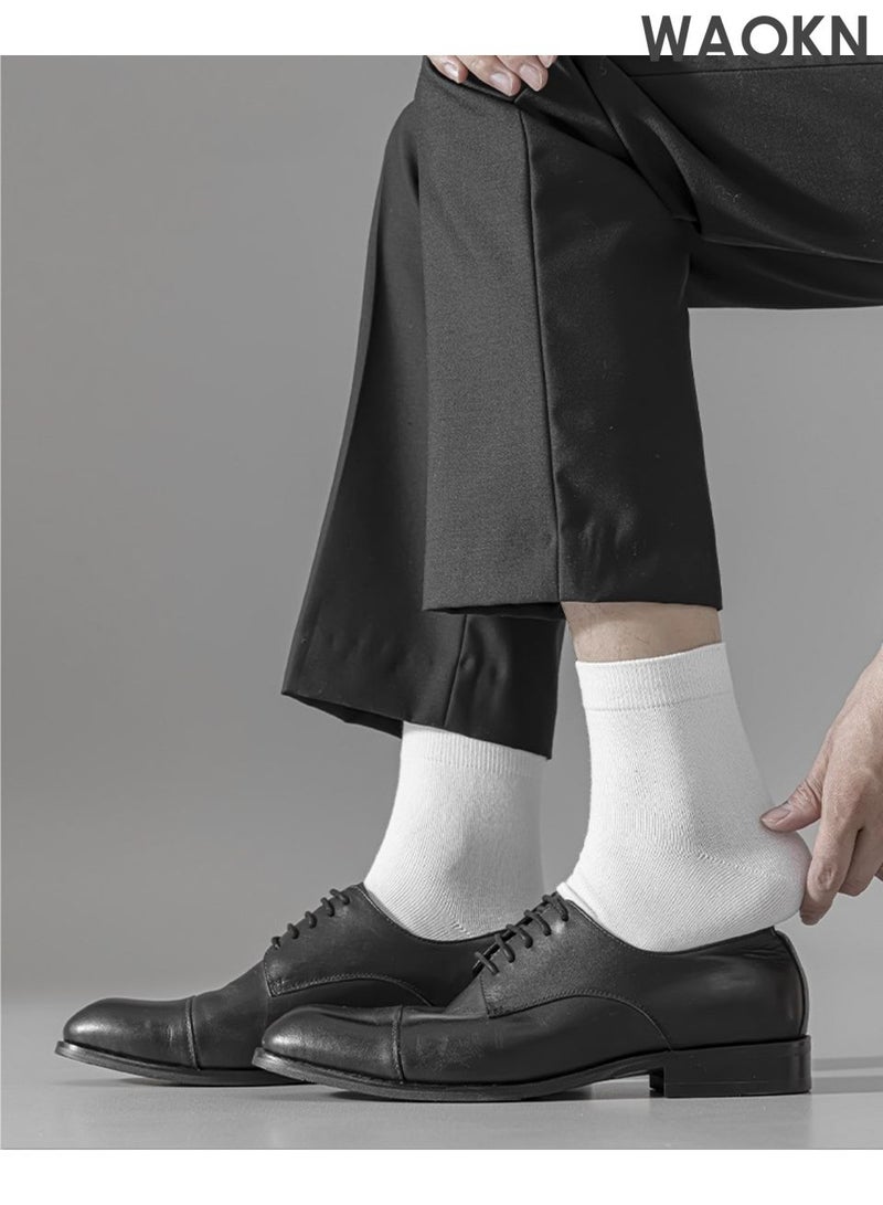 WAOKN Breathable mid size solid color socks, pure cotton comfortable socks, quick drying and sweat absorbing, odor and bacteria resistant, casual and fashionable socks, suitable for all seasons, both men and women, suitable for business, sports, work, fitness, etc. - Image 5