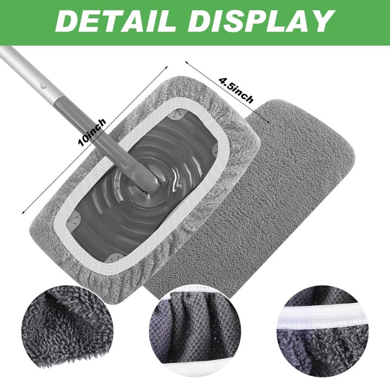 YSYONM Reusable Microfiber Mop Pads Dry Sweeping Cloths Compatible with Swiffer Sweeper Mop Wet Mopping Cloths Refill for Mopping Floors (4 Pack, Mop is not Included) - Image 3