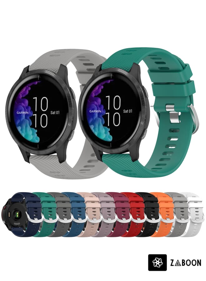 Zaboon Replacement Watch Band For Garmin Venu 20mm Solid Color Soft Silicone - Image 3