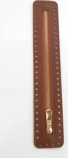 Angel Çanta Aksesuar Angel Bag Accessory Leather Zipper New Model Tan 30 cm Light Gold  - Image 1