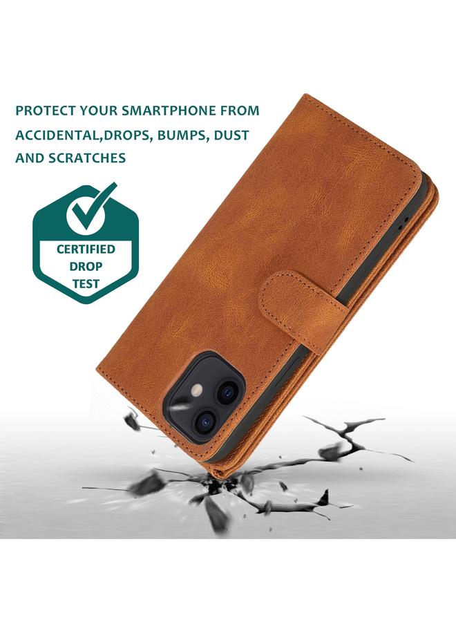 Zaboon Case For iPhone 12 mini Skin-feel Crazy Horse Texture Zipper Wallet Bag Horizontal Flip Leather Case with Holder & Card Slots & Wallet & Lanyard - Image 3