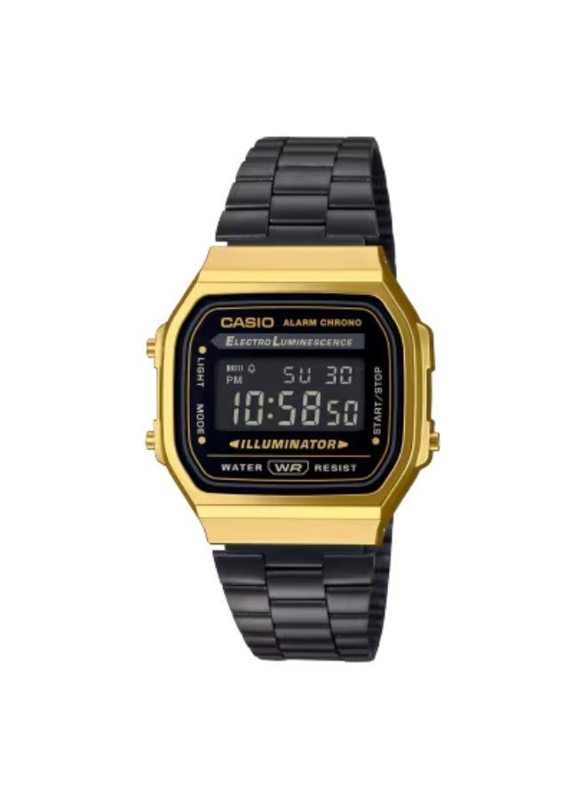 Casio Vintage Unisex Quartz Stainless Steel Digital Watch A168WEGB-1BDF - Image 1