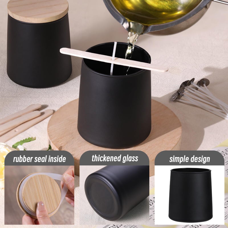 DARJEN 12 Pack Matte Black Candle Jars for Making Candles- 9 OZ Empty Glass Candle Making Jars with Making Kits, Candle Making Supplies Candle Containers for Home DIY & GIFS - Image 3