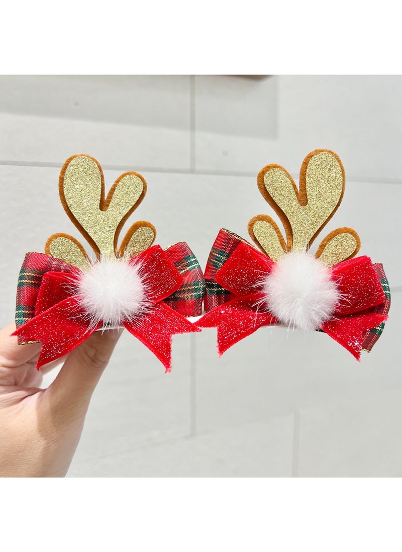 Christmas Hairpin New Product Antler Headwear Hair Accessories 2024 Christmas Holiday Internet Celebrant Cute Elk Horn Ornament Clip Mink bow gold antler clip - pzsku/Z6C5240628D472F8BC99AZ/45/_/1734014757/161b631e-fb12-4721-9e55-7c77d7e85512