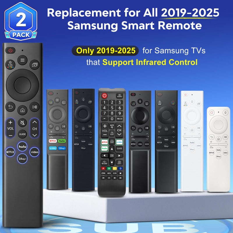 TOPKIND Replacement for Samsung TV Remote Control (2-Pack), Universal Remote Compatible with All Samsung 4K 8K UHD Frame/Crystal/Curved/QLED/OLED Smart TVs - Image 3