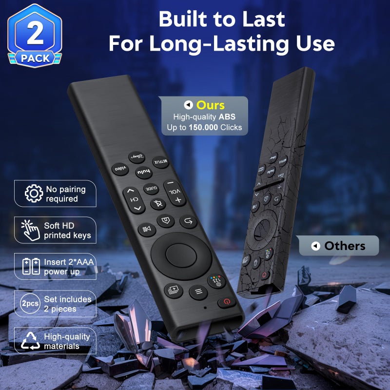 TOPKIND Replacement for Samsung TV Remote Control (2-Pack), Universal Remote Compatible with All Samsung 4K 8K UHD Frame/Crystal/Curved/QLED/OLED Smart TVs - Image 5