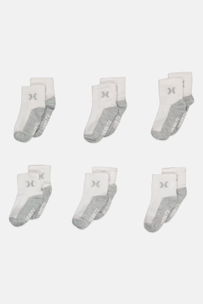 Hurley Toddlers 6 Piece Ankle Socks, White