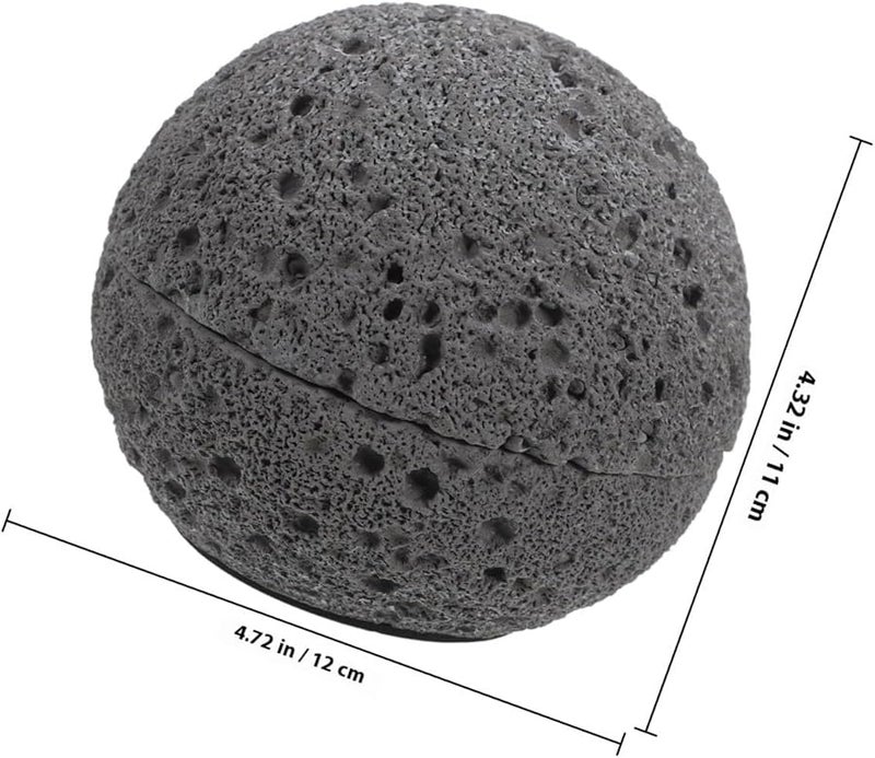 منفضة سجائر معدنية كبيرة بغطاء، ذات ملمس فحمي عميق، سلة نفايات مكتبية للمنزل والمكتب والشرفة - Image 3