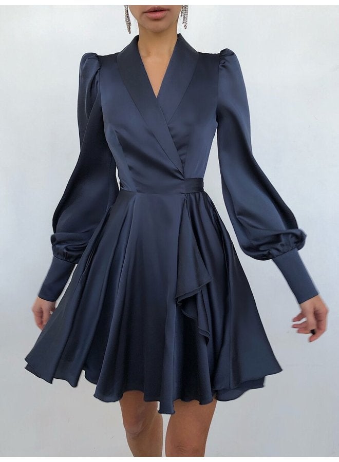 Spring And Summer New European And American Women's Long Sleeve Cardigan Solid Color Printed Spring And Summer Dress - Image 3