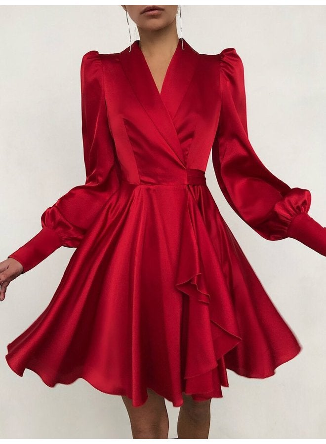 Spring And Summer New European And American Women's Long Sleeve Cardigan Solid Color Printed Spring And Summer Dress - Image 1