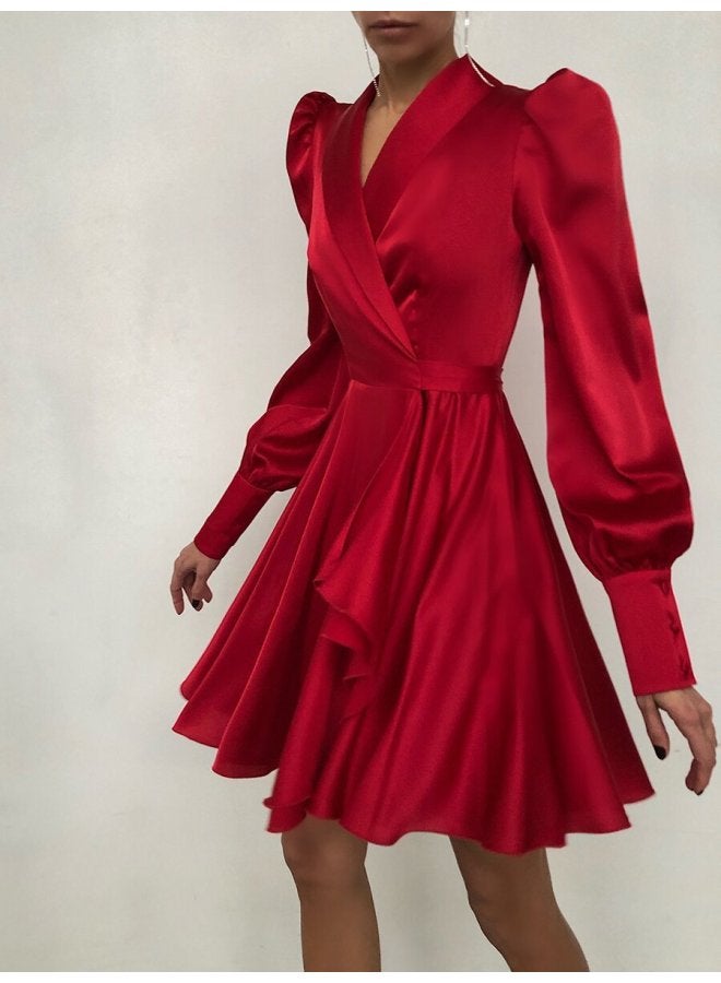 Spring And Summer New European And American Women's Long Sleeve Cardigan Solid Color Printed Spring And Summer Dress - Image 4