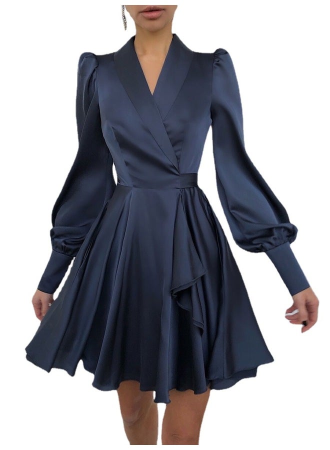 Spring And Summer New European And American Women's Long Sleeve Cardigan Solid Color Printed Spring And Summer Dress - Image 5
