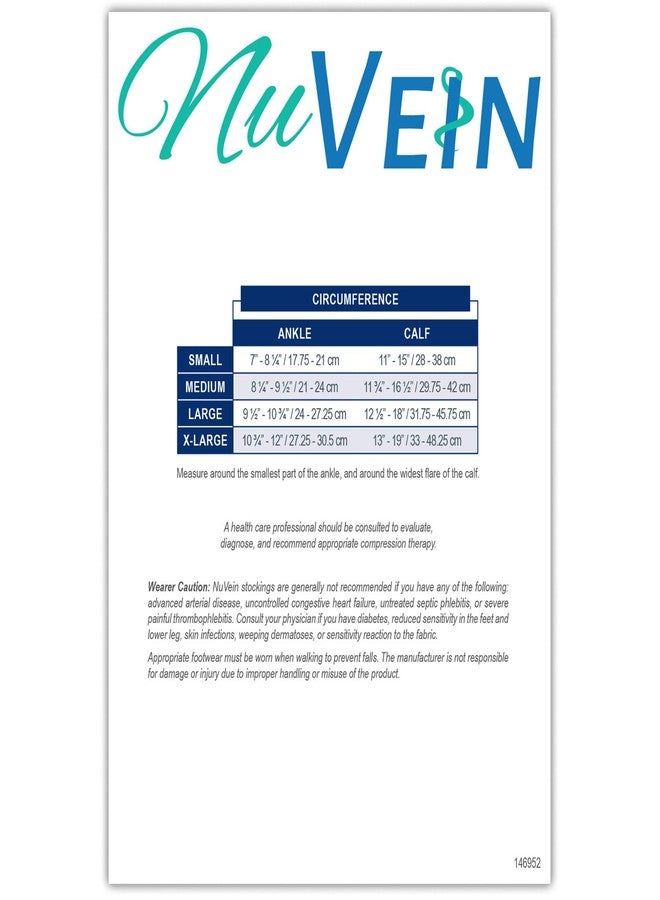 NuVein Sheer Compression Stockings, 20-30 mmHg Support, Knee Length, Closed Toe, 20 Denier, Black, X-Large - Image 4