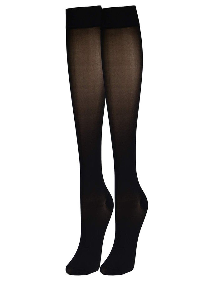 NuVein Sheer Compression Stockings, 20-30 mmHg Support, Knee Length, Closed Toe, 20 Denier, Black, X-Large - Image 1