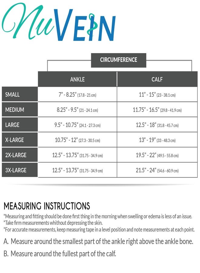 NuVein Sheer Compression Stockings, 20-30 mmHg Support, Knee Length, Closed Toe, 20 Denier, Black, X-Large - Image 2