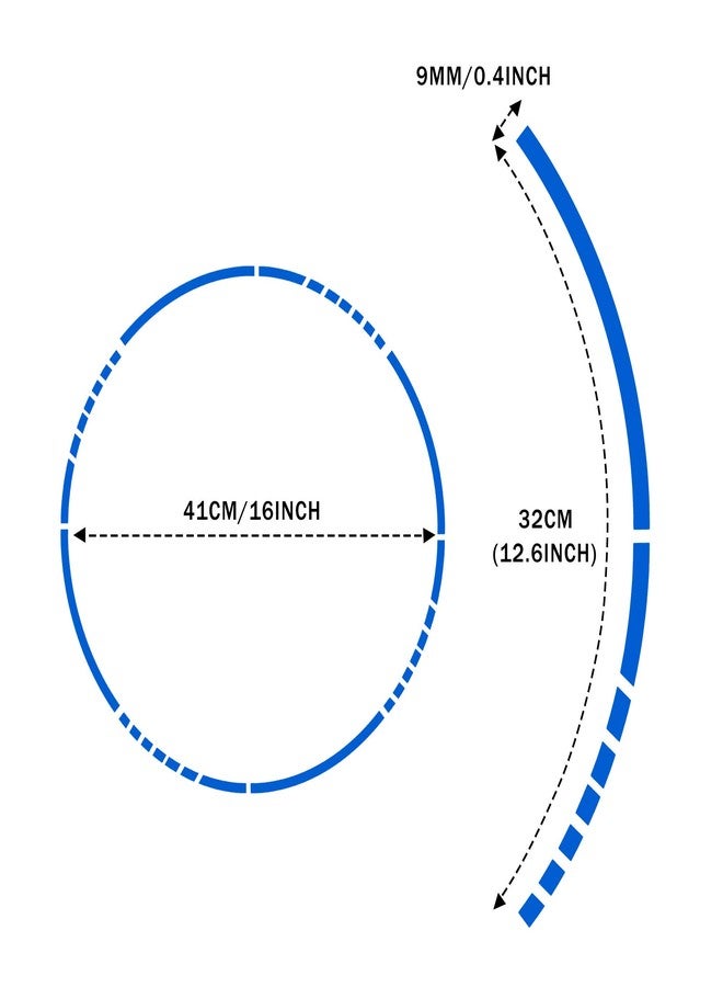 Allure Auto ملصق شريط عاكس لحافة عجلة مقاس 16 بوصة من Allure Auto® للدراجات النارية والسيارات والدراجات الهوائية، شريط عاكس للضوء، ملصق أمان ليلي، ملصقات عاكسة لحافة العجلة، يمكنك تركيبها بنفسك (أسود) لسيارة رينو كويد - Image 2