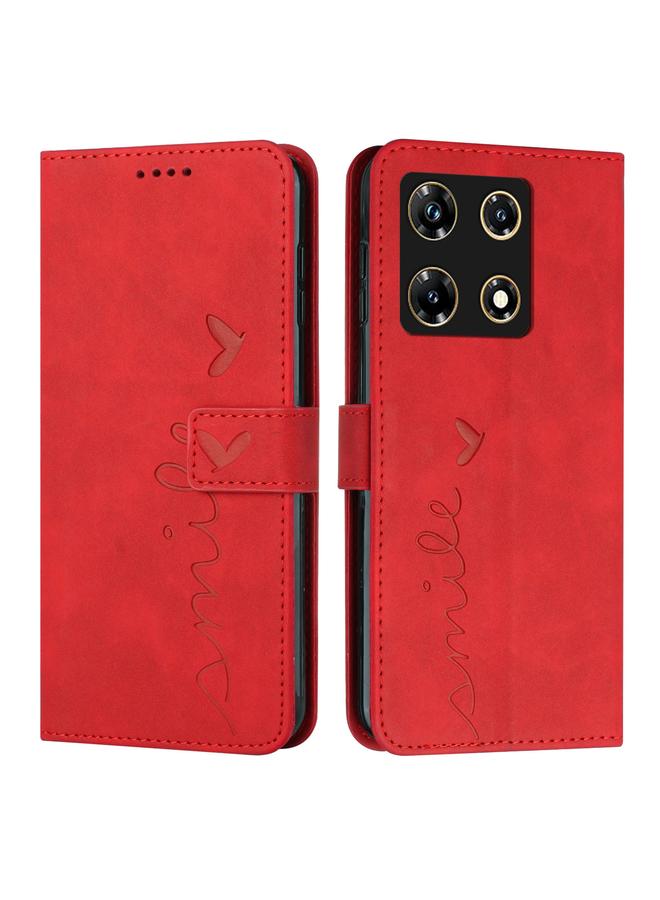 زبون جراب هاتف Infinix Note 30 Pro مصنوع من الجلد بتصميم على شكل قلب - Image 1