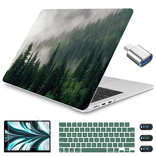CISSOOK Compatible with MacBook Air 13.6 inch Case A3449 A3240 A3113 A2681 2026 2025 2024 2022 Release, Hard Shell Case with Keyboard Cover for MacBook Air 13.6 M2 M3 M4 M5, Forest - Image 1