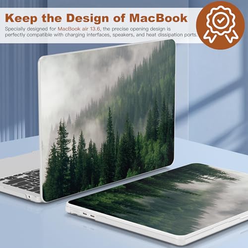 CISSOOK Compatible with MacBook Air 13.6 inch Case A3449 A3240 A3113 A2681 2026 2025 2024 2022 Release, Hard Shell Case with Keyboard Cover for MacBook Air 13.6 M2 M3 M4 M5, Forest - Image 5