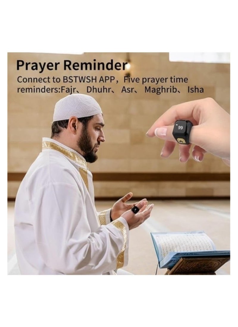 Generic - 20mm Zikr Ring Smart Ring with Vibration Reminder Tasbih Counter and Bluetooth Connection for Exclusive IQIBLA App and 5 Daily Prayer Reminders - Image 1