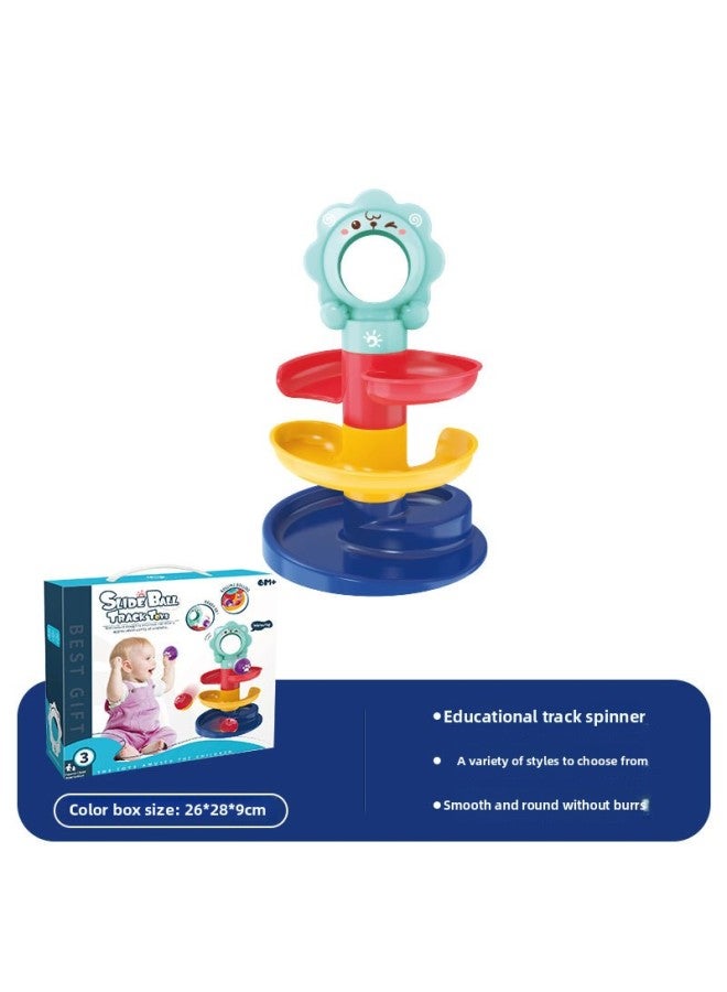 Baby Toys Early Education Fun Track Turn Music Slide Ball Tower Baby Rolling Ball Jenga Toy Wholesale-Color:【3-layer Track】 Serus Lion +2 Balls 【color Box】】 - Image 1