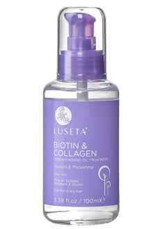 L LUSETA L LUSETA Biotin Hair Growth Serum with Collagen, Hair Oil for Thin and Damage Hair Growth Oil, Biotin growth serum for Frizzy & Damaged hair, Thickening and Healthier Scalp for Men & Women 3.38 Fl Oz  - Image 1