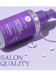 L LUSETA L LUSETA Biotin Hair Growth Serum with Collagen, Hair Oil for Thin and Damage Hair Growth Oil, Biotin growth serum for Frizzy & Damaged hair, Thickening and Healthier Scalp for Men & Women 3.38 Fl Oz  - Image 3