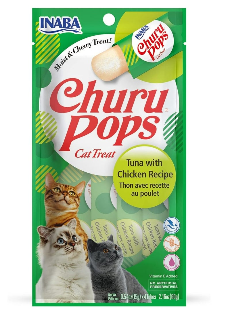 INABA Churu Churu Pops Tuna-Chicken 60G/4 Sticks Per Pack