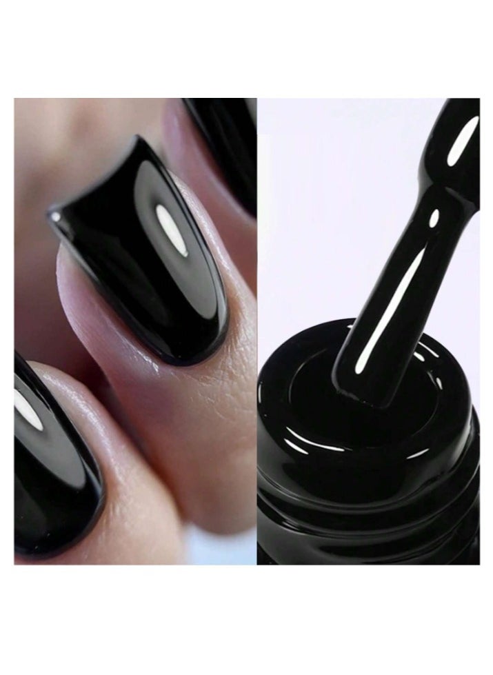 XEIJAYI Long-Lasting Black Gel Nail Polish Manucure 10ml UV-LED Soak Off  - Image 1