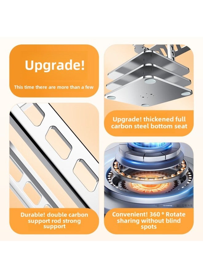 Carbon Steel Laptop Stand Desktop Liftable Foldable Heightening Heat Dissipation Flat Plate Stand Wholesale-Color: Universal For Tablets/laptops + All Metal + 360 Degree Rotation - Image 3