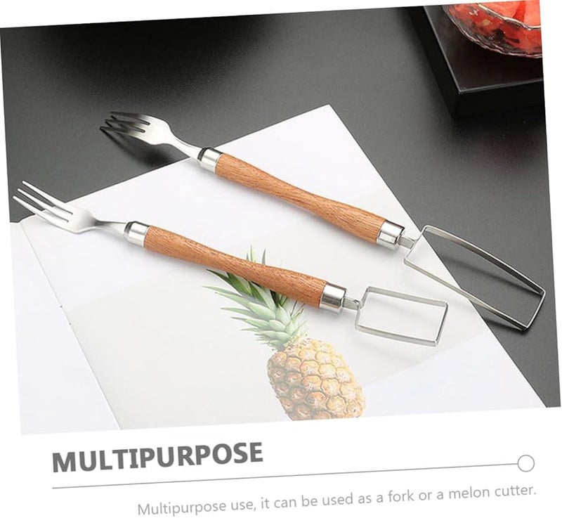 Silver Stainless Steel Multi Use Fruit Slicer Cutter Tool Easy Peel Watermelon Fork - Image 5