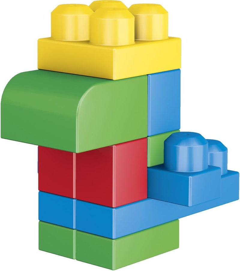 ميجا بلوكس مجموعة بناء Mega Bloks Big Building Bag مع 60 قطعة بناء كبيرة وملونة، وحقيبة تخزين واحدة، مجموعة هدايا ألعاب للأعمار من سنة فما فوق - Image 4