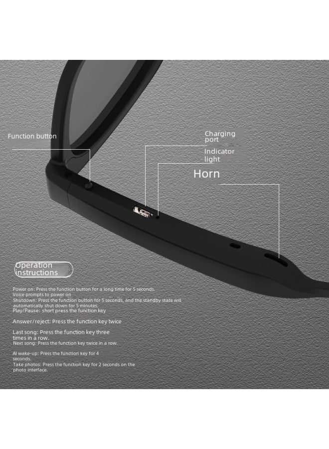 نيوترل نموذج خاص نظارات ذكية مستقطبة جديدة A3 نظارات شمسية تكنولوجيا سوداء يمكن الاتصال للاستماع إلى الموسيقى نظارات بلوتوث - Image 4