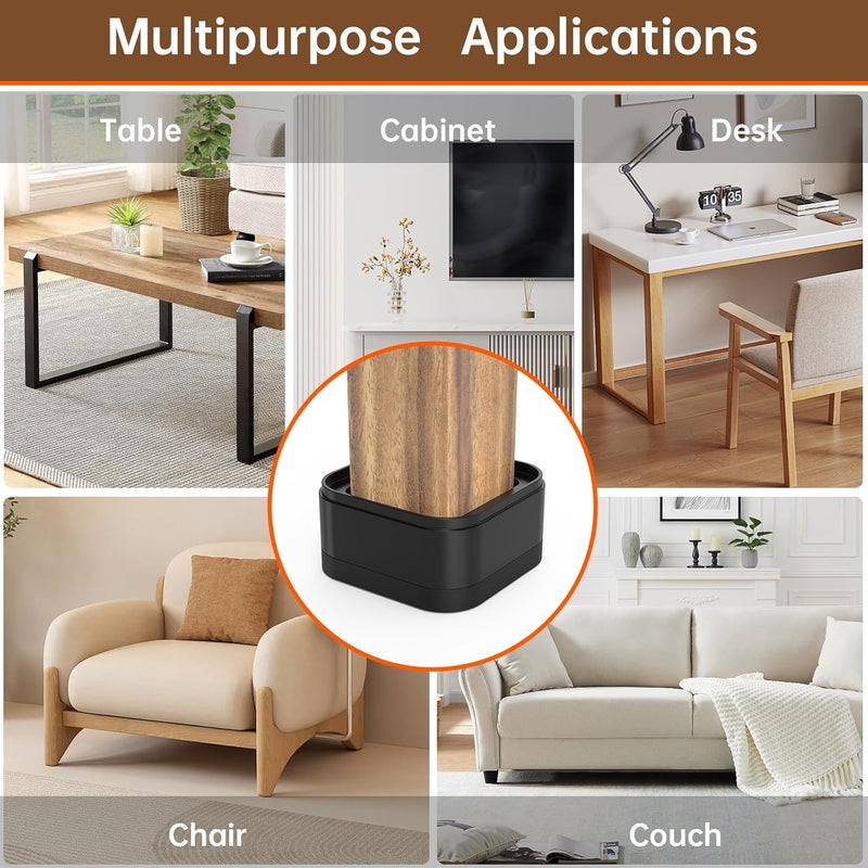 appacare 20 Pack Furniture Risers Adjustable Bed Risers Desk Leg Risers 1.38",Bed Lifts Risers Square Bed Raising Blocks for Table/Desk/Couch/Chair/Sofa/Bed/Cabinet - Image 5