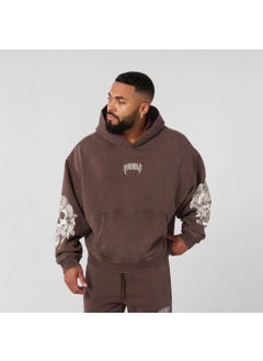Generic Younglaa American Style Vintage Trendy Mens Hooded Sweatshirt New Autumn/Winter Sports Fitness Running Training Hooded Sweatshi Light brown 