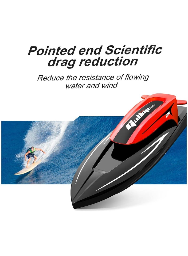 Soofam RC Boat for Kids, 2.4GHz Remote Control Speed Boat with LED Light, Rechargeable Boat for Pools & Lakes, Includes 3 Batteries - Image 4