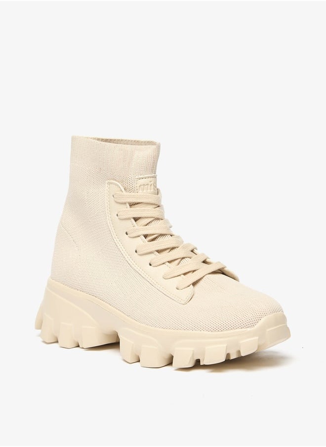 MISSY Women's Textured Ankle Boots with Lace-Up Closure  - Image 1