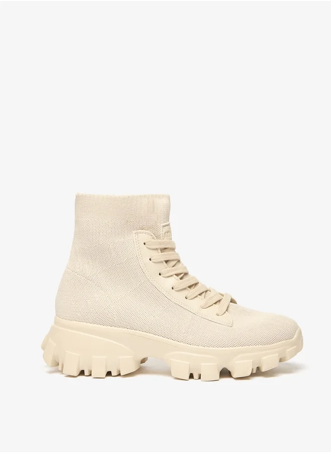 MISSY Women's Textured Ankle Boots with Lace-Up Closure