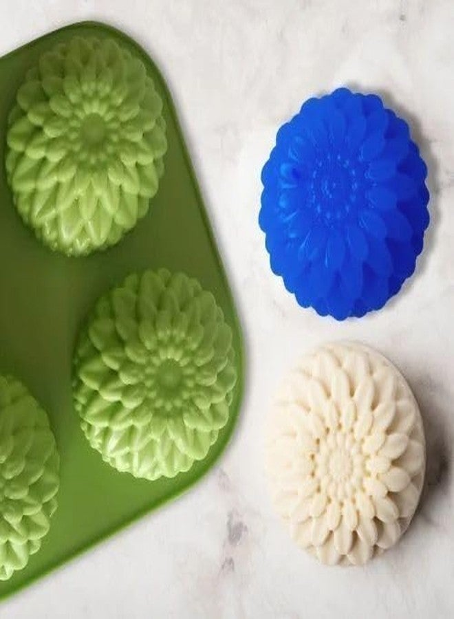 KITCHOOK Silicone Chocolate Mould 4-Cavity Flowers Muffins Jelly Candle Mould Handmade Soap Mould, Red (Pack of 1) AJ 297 - Image 3