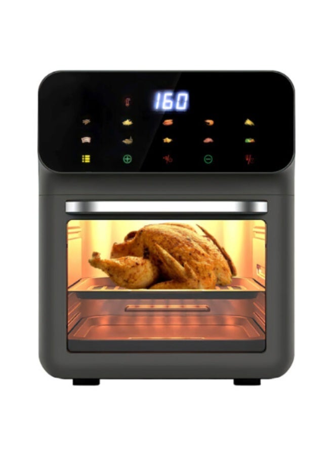 DENX DX2081 قلاية هوائية سعة 12 لتر، قدرة 1350 وات، قلاية كهربائية بالهواء الساخن بسعة كبيرة وشاشة رقمية ودرجة حرارة قابلة للتعديل، قلاية للطهي بدون زيت للاستخدام المنزلي